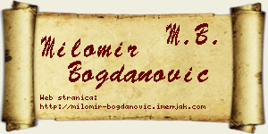 Milomir Bogdanović vizit kartica